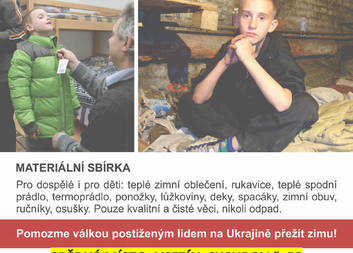 Materiální sbírka na pomoc Ukrajině